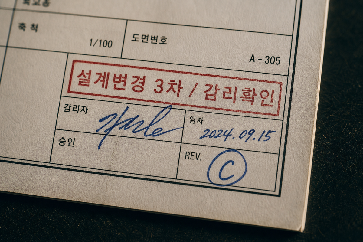 준공도면 한 장 한 장에 남은 감리 확인 서명과 설계변경 스탬프가 방어의 최소 단위다