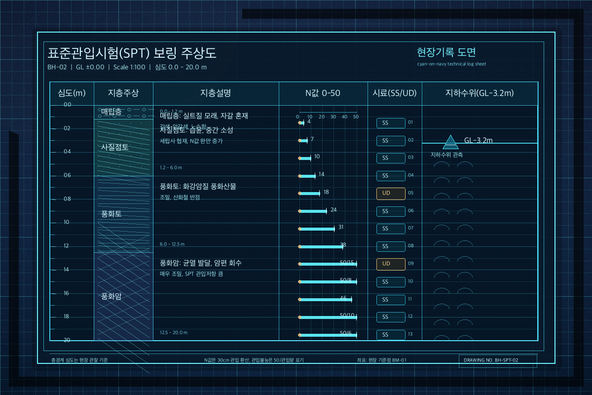 시추주상도 한 페이지의 표준 구성 — 여섯 칸을 동시에 읽는다