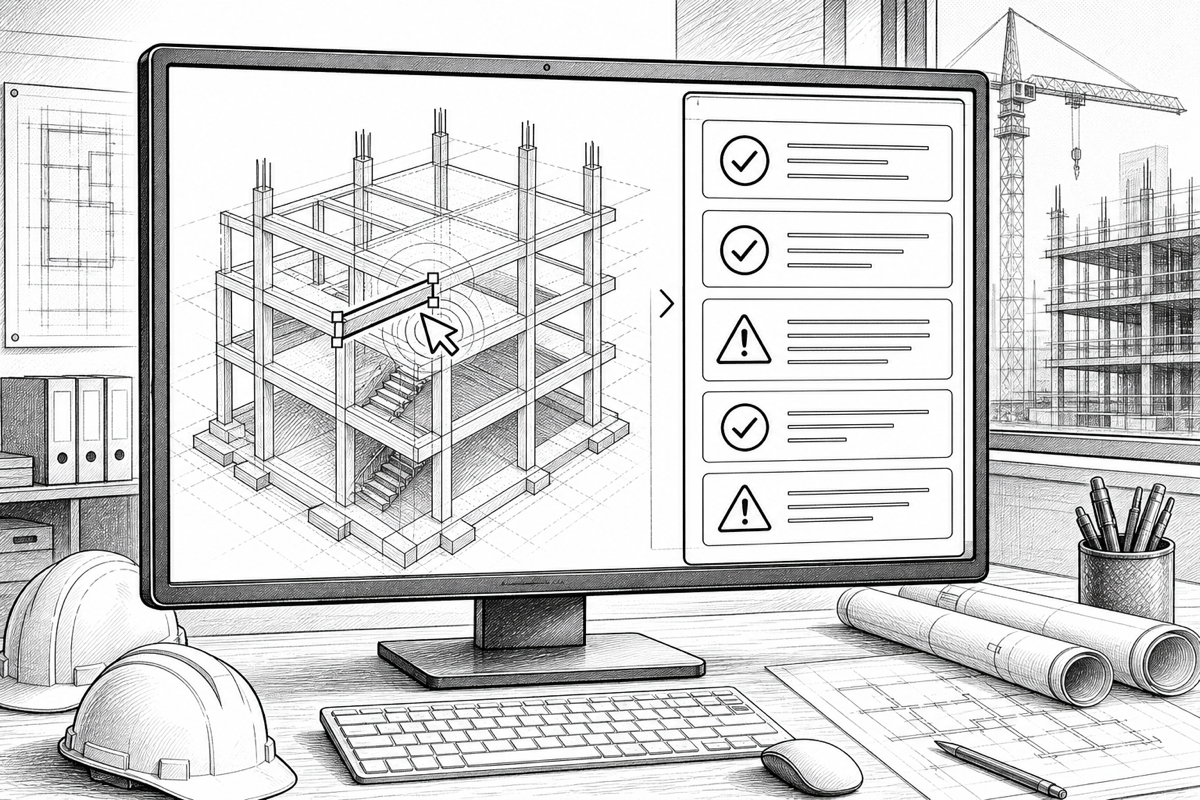 BIM 부재 클릭 → KDS·KCS 자동 호출·검토